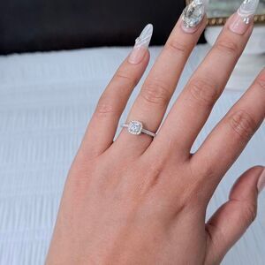 0.5CT Moissanite Engagement Ring 925 Sterling Silver